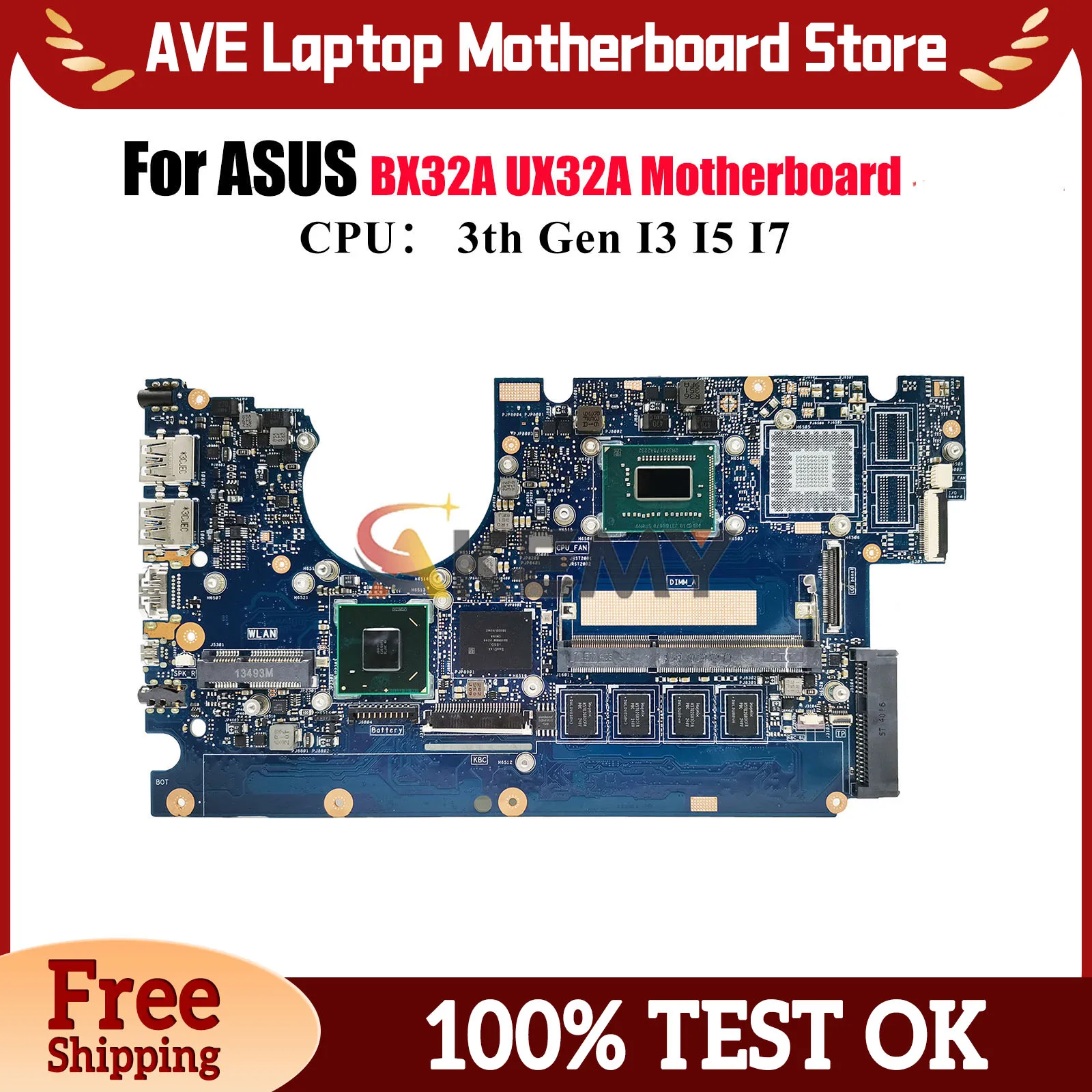 UX32A Laptop Motherboard For ASUS ZenBook UX32A UX32A BX32A Notebook Mainboard With I3 I5 I7 CPU 100% tests OK fast shipping stk
UX32A Laptop Motherboard For ASUS ZenBook UX32A UX32A BX32A Notebook Mainboard With I3 I5 I7 CPU 100% tests OK fast shipping stk