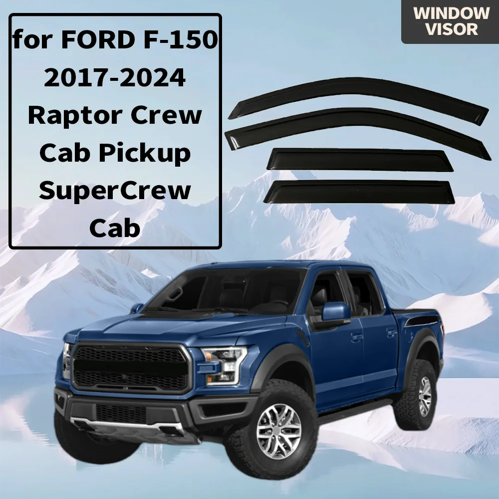 Window Visor for FORD F-150 2017-2024 Raptor Crew Cab SuperCrew Wind Deflectors Rain Guards Door Visor Vent Shades Ventvisor
Window Visor for FORD F-150 2017-2024 Raptor Crew Cab SuperCrew Wind Deflectors Rain Guards Door Visor Vent Shades Ventvisor