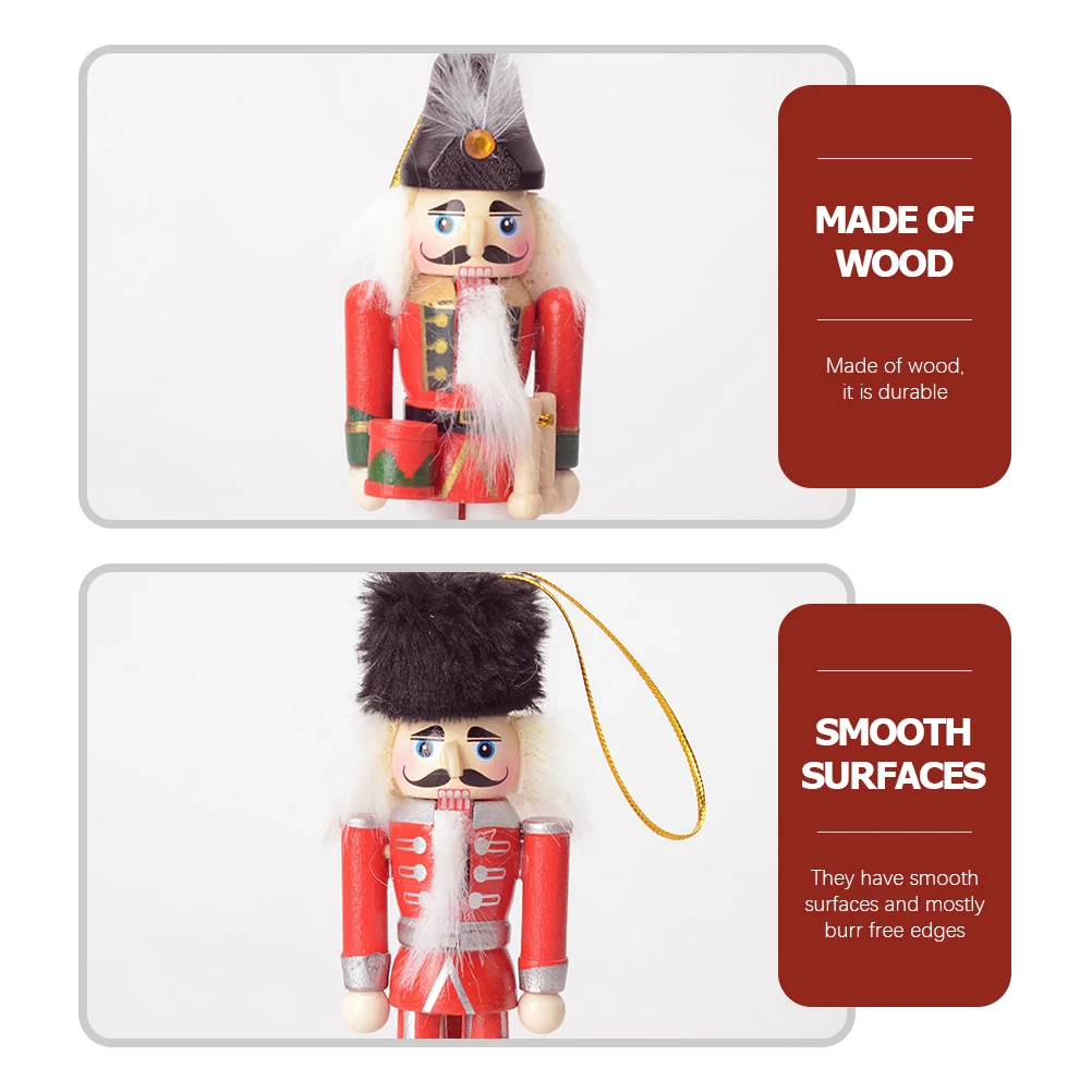 4 Pcs Nutcracker Ornament Adorable Decoration Decorations Pendant Walnut Soldier Shape Wood Wooden Centerpiece Mini Figures
4 Pcs Nutcracker Ornament Adorable Decoration Decorations Pendant Walnut Soldier Shape Wood Wooden Centerpiece Mini Figures