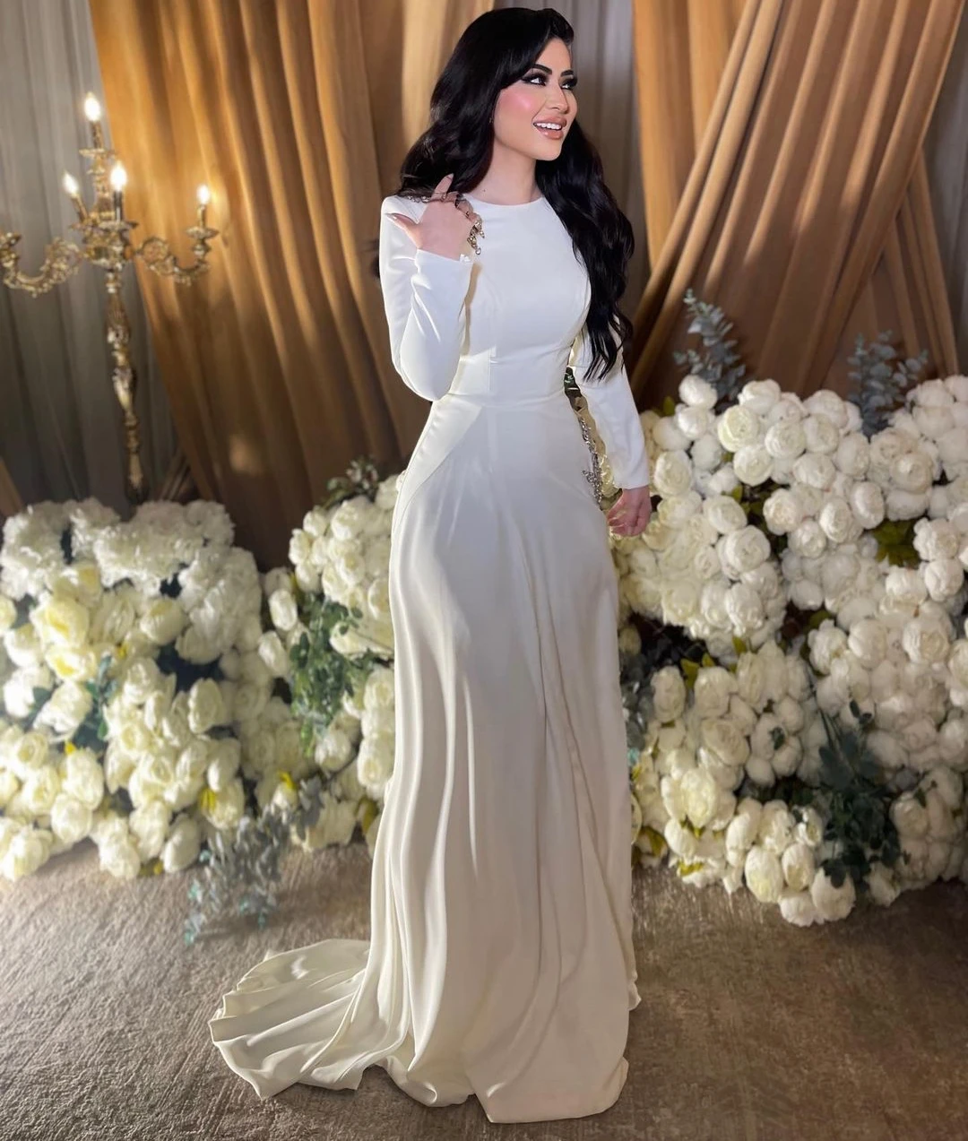Santorini Celebrity Women Wear Long Sleeves Prom Dresses Beaded Crew Neck Birthday Party Evening Gowns Formal Occasion Dress
Santorini Celebrity Women Wear Long Sleeves Prom Dresses Beaded Crew Neck Birthday Party Evening Gowns Formal Occasion Dress