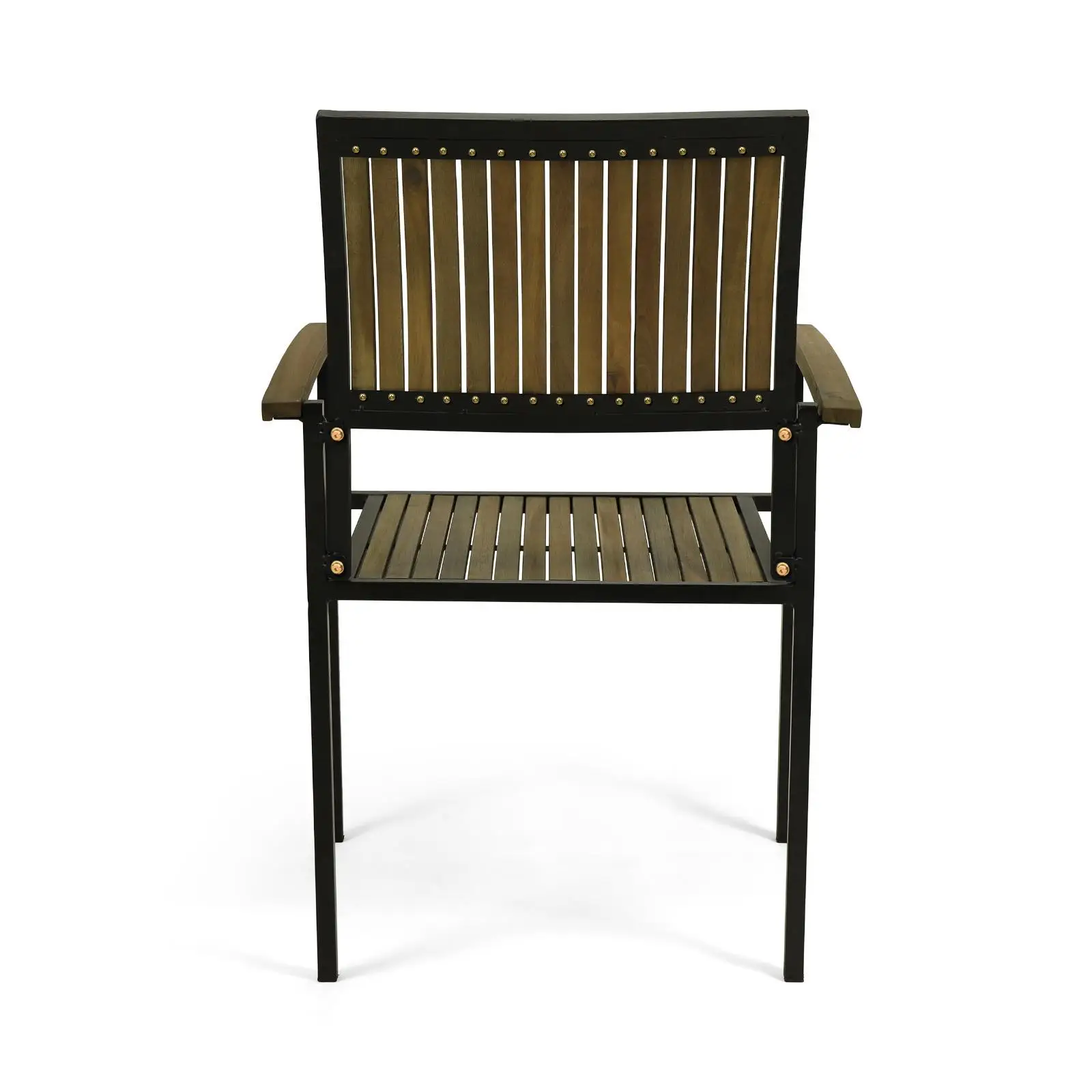 Rustic Dining Room Chairs Set Two Acacia Wood Metal Vertical Slat Patio Seating for Home Kitchen Use
Rustic Dining Room Chairs Set Two Acacia Wood Metal Vertical Slat Patio Seating for Home Kitchen Use