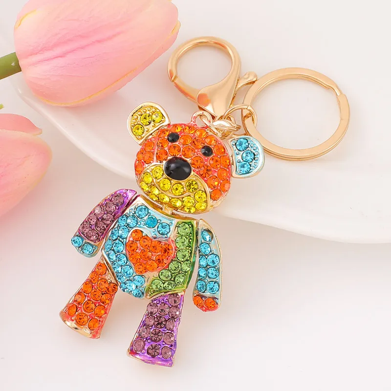 Colored rhinestone bear keychain doll car key chain bag pendant cute little pendant
Colored rhinestone bear keychain doll car key chain bag pendant cute little pendant