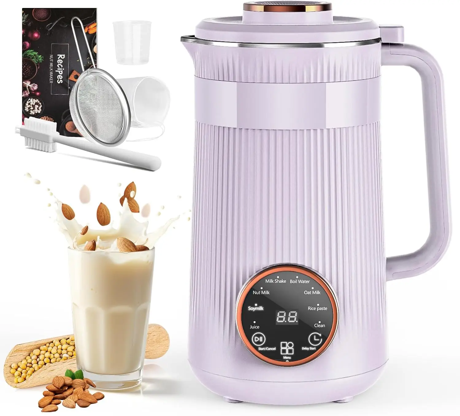 8 in 1 Automatic Nut Milk Maker,35oz Homemade Almond, Oat, Coconut, Plant Based Milks and Non Dairy Beverages, Soy Milk Machine
8 in 1 Automatic Nut Milk Maker,35oz Homemade Almond, Oat, Coconut, Plant Based Milks and Non Dairy Beverages, Soy Milk Machine