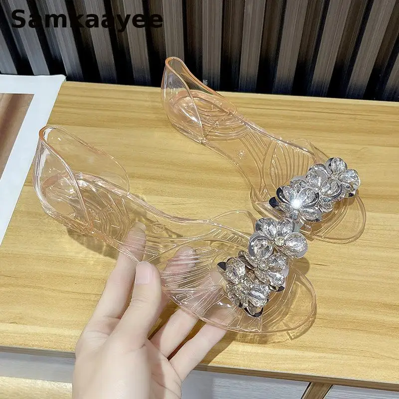 35-41 Womens Flats Sandals Summer Crystal Mules Clogs Mujer Transparent Jelly Shoes Female Peep Toe Soft Bottom Beach Zapatillas
35-41 Womens Flats Sandals Summer Crystal Mules Clogs Mujer Transparent Jelly Shoes Female Peep Toe Soft Bottom Beach Zapatillas