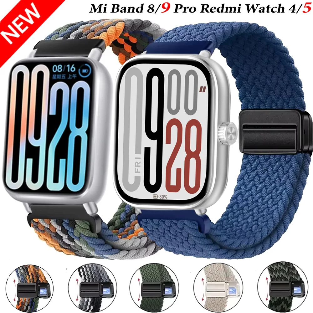 Нейлоновый ремешок для Xiaomi Band 8 Pro/9 Pro, плетеная петля, магнитная пряжка, дышащий регулируемый браслет для Redmi Watch 5/4 Correa
Нейлоновый ремешок для Xiaomi Band 8 Pro/9 Pro, плетеная петля, магнитная пряжка, дышащий регулируемый браслет для Redmi Watch 5/4 Correa