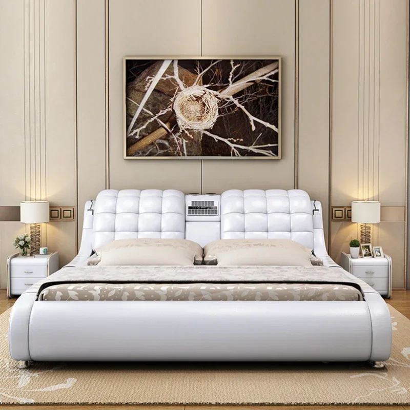 Large Bed Designer European Style Leather Massage Smart Bed White Bedding Muebles Para Dormitorio Nordic Furniture
Large Bed Designer European Style Leather Massage Smart Bed White Bedding Muebles Para Dormitorio Nordic Furniture