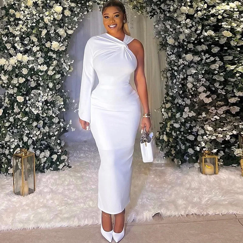 White Dress Women Long Dresses Sexy Bodycon Slim Vestidos Streetwear One Shoulder Elegant Splice Y2k Party Club High Waist
White Dress Women Long Dresses Sexy Bodycon Slim Vestidos Streetwear One Shoulder Elegant Splice Y2k Party Club High Waist