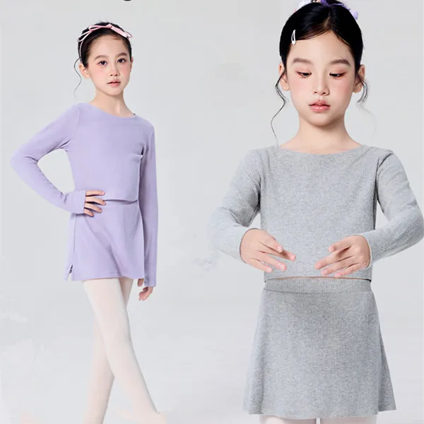 Girls Ballet Dance Sweater Set Pit stripes Long-Sleeve Top Side-slit short culottes Outfits Dancewear for Kids
Girls Ballet Dance Sweater Set Pit stripes Long-Sleeve Top Side-slit short culottes Outfits Dancewear for Kids