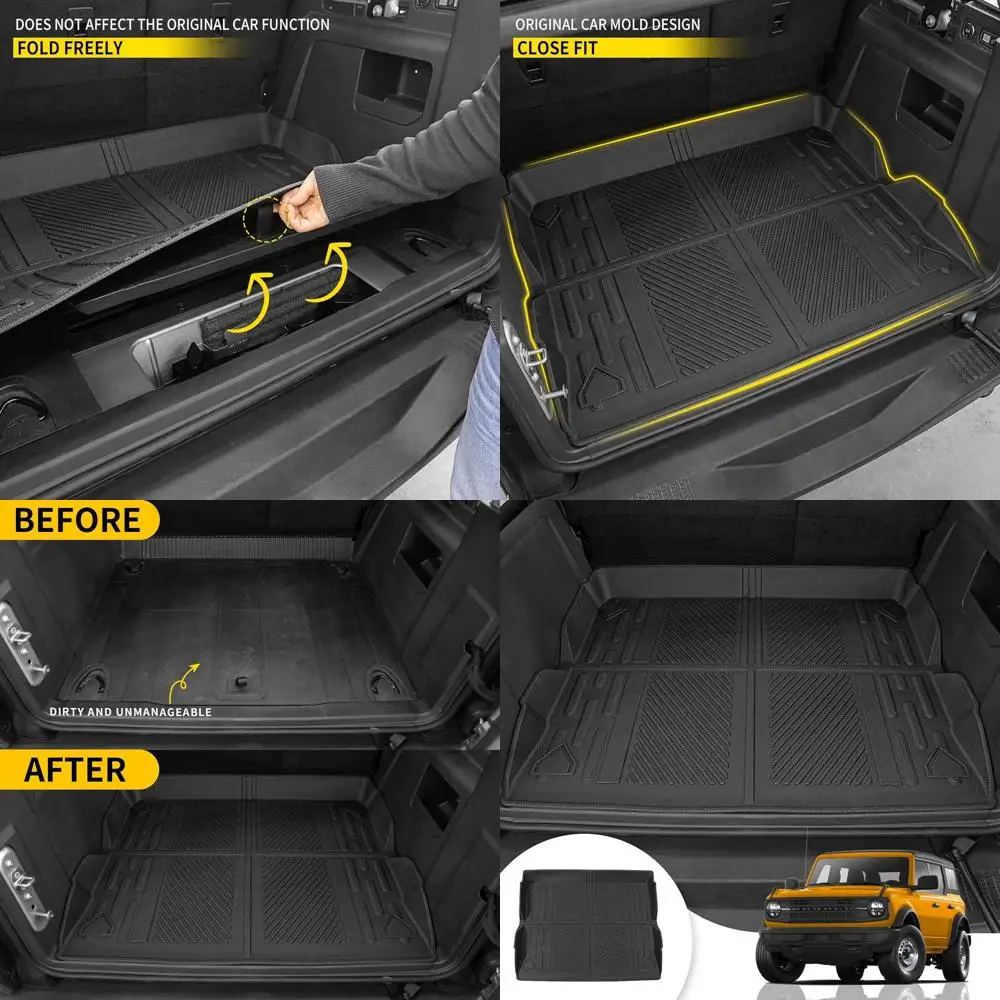 Коврик для багажника, совместимый с Ford Bronco 2021 2022 2023 2024 2025, всепогодный коврик для багажника из ТПЭ, задний багажник, вкладыш для багажника для Ford Br
Коврик для багажника, совместимый с Ford Bronco 2021 2022 2023 2024 2025, всепогодный коврик для багажника из ТПЭ, задний багажник, вкладыш для багажника для Ford Br