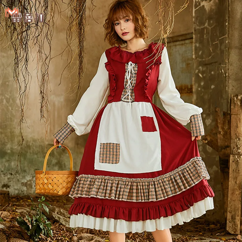 Halloween Christmas Little Red Riding Hood Outfit Patched Lolita Skirt Performance Costume Daily Dress Traditional Ethnic Wom...
Halloween Christmas Little Red Riding Hood Outfit Patched Lolita Skirt Performance Costume Daily Dress Traditional Ethnic Wom...
