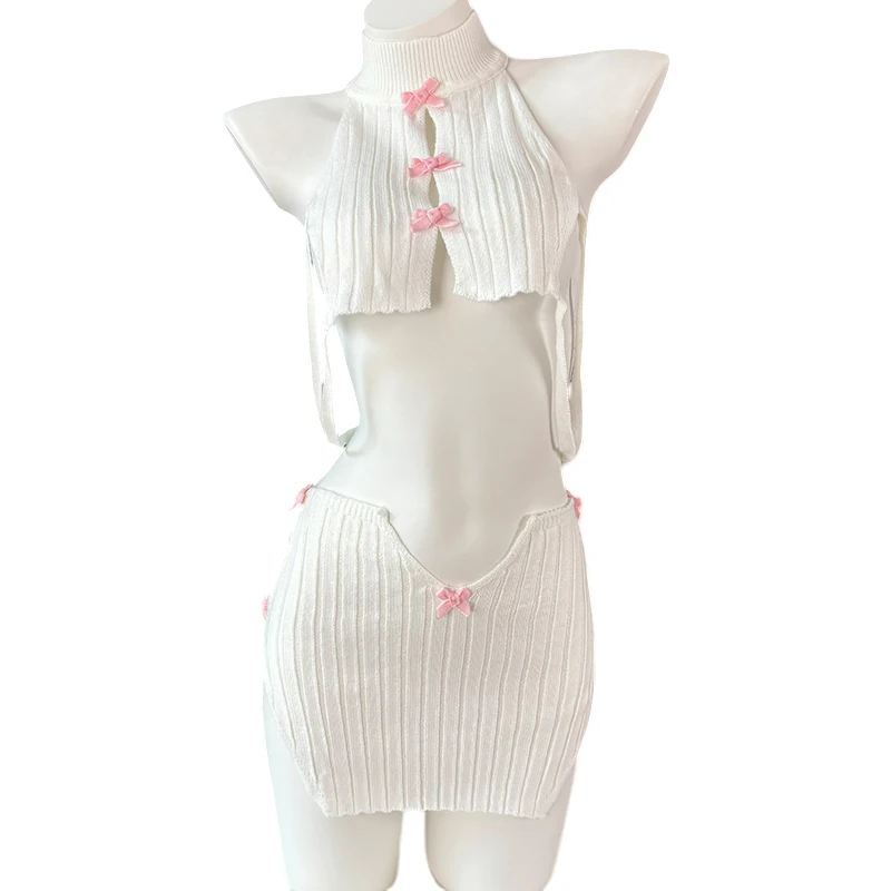 SENMHS White Turtleneck Sweater Open Chest Backless Bandage Sexy Underwear Uniform Temptation Kawaii Lingerie Knitted Pulloversr
SENMHS White Turtleneck Sweater Open Chest Backless Bandage Sexy Underwear Uniform Temptation Kawaii Lingerie Knitted Pulloversr