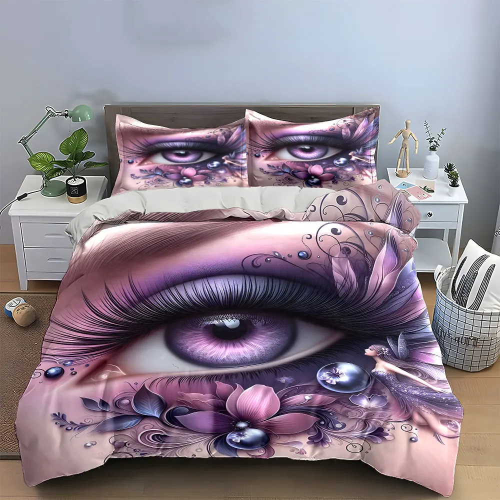 Whimsical Fairy Bedding Set, Fantasy Purple Eye with Flowers, Pearls and a Tiny Fairy Print Duvet Cover, Magical Bedroom Decor
Whimsical Fairy Bedding Set, Fantasy Purple Eye with Flowers, Pearls and a Tiny Fairy Print Duvet Cover, Magical Bedroom Decor