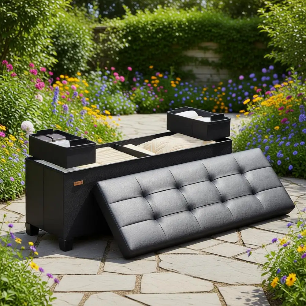 Тумба-скамья для хранения черного цвета, 15x43.3x15.7 дюймов, вместимость 30 галлонов, искусственная кожа, идеально подходит для гостиной и прихожей
Тумба-скамья для хранения черного цвета, 15x43.3x15.7 дюймов, вместимость 30 галлонов, искусственная кожа, идеально подходит для гостиной и прихожей