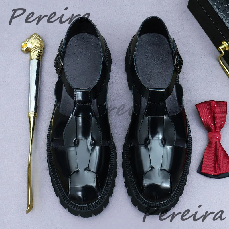 Summer Thick Sole Men's Sandals Patent Leather 4.5CM Heightening Business Casual Shoes British Style Ankle Buckle Men Shoes
Summer Thick Sole Men's Sandals Patent Leather 4.5CM Heightening Business Casual Shoes British Style Ankle Buckle Men Shoes