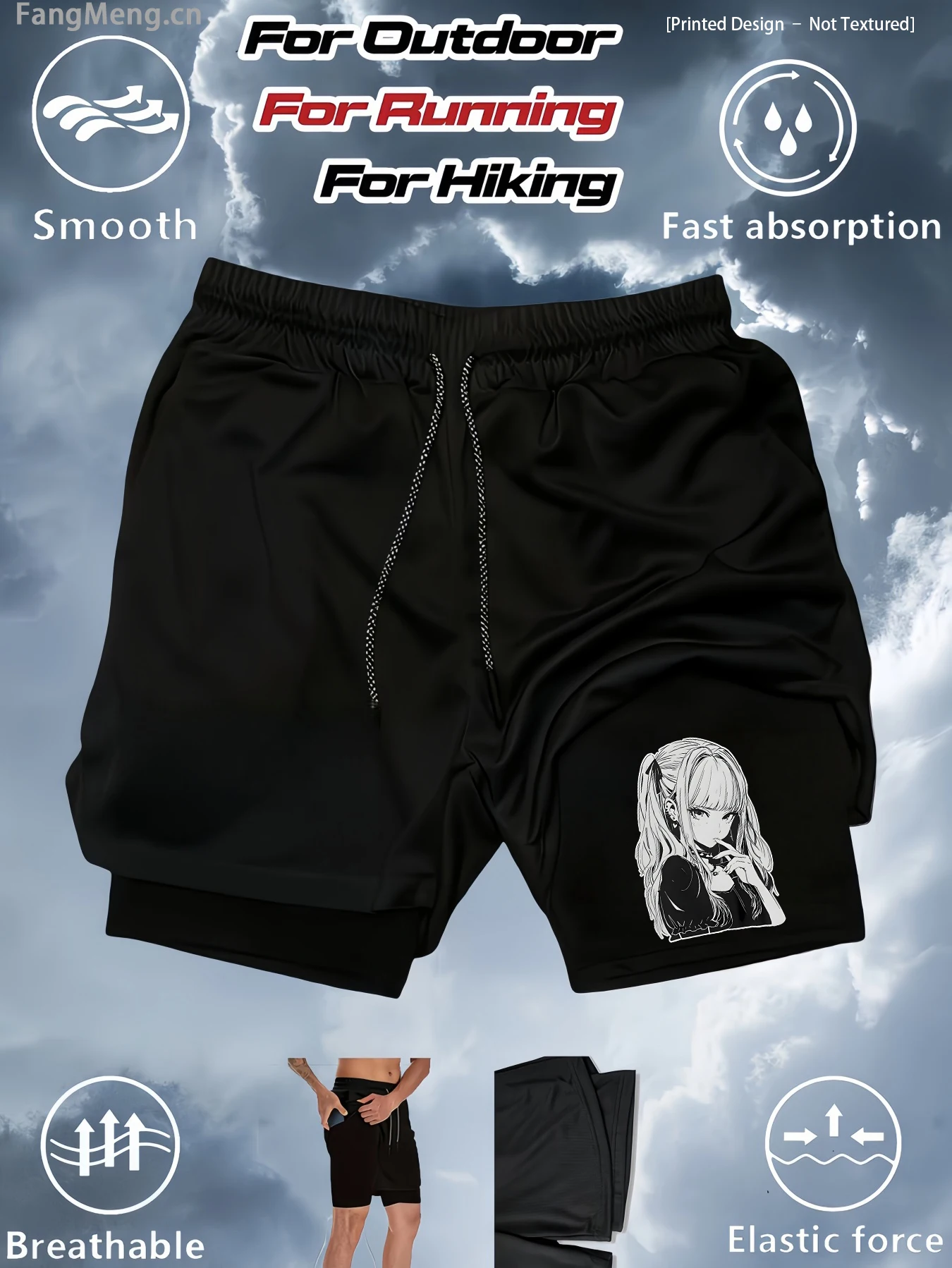 Men's comic print 2-in-1 fitness running shorts, breathable gym sports shorts with compression lining, phone bag and towel ring
Men's comic print 2-in-1 fitness running shorts, breathable gym sports shorts with compression lining, phone bag and towel ring