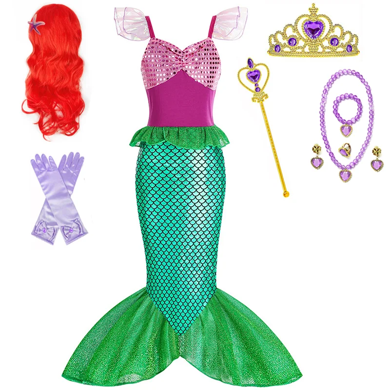 Girls Cosplay Costume Fish Tail Princess Dress+Accessory For Kids Mermaid Disguise Halloween Birthday Party Prom Dress Up Sets
Girls Cosplay Costume Fish Tail Princess Dress+Accessory For Kids Mermaid Disguise Halloween Birthday Party Prom Dress Up Sets