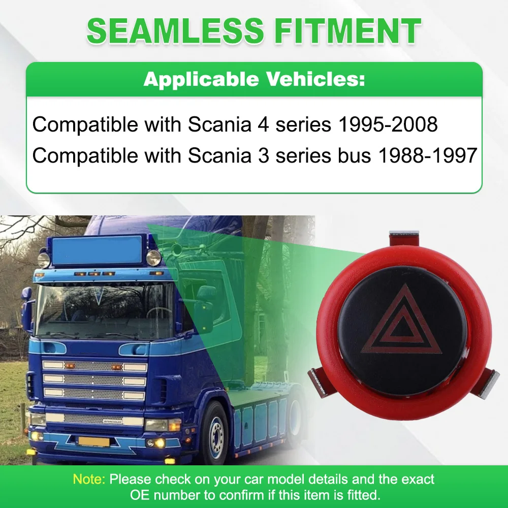 1327015, C2O58825, 66320770 Trruck Hazard Warning Emergency Light Switch Button For Scania 4 series 1995-2008 3 series bus
1327015, C2O58825, 66320770 Trruck Hazard Warning Emergency Light Switch Button For Scania 4 series 1995-2008 3 series bus