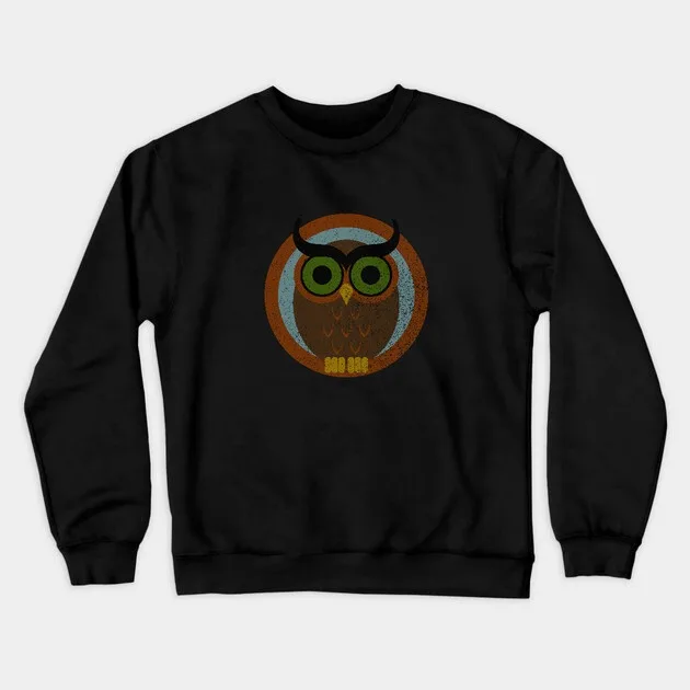 Autumn and Winter Style Adorable Owl Sweatshirt, "Big - Eyed Owl in Circle" Graphic for A Trendy Look 
Autumn and Winter Style Adorable Owl Sweatshirt, "Big - Eyed Owl in Circle" Graphic for A Trendy Look