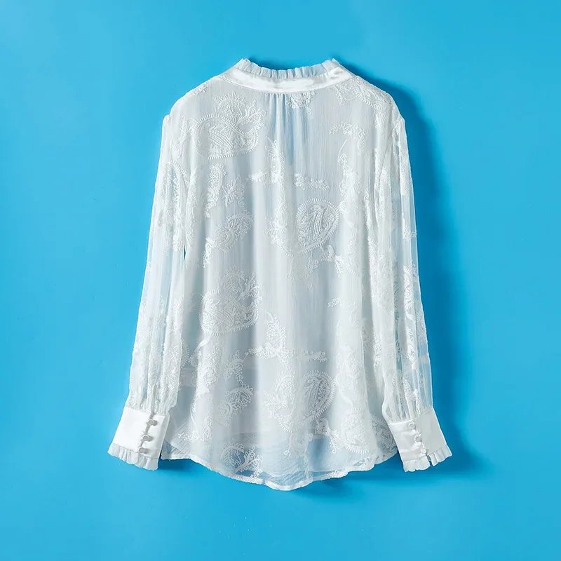 Real Silk Pullover Blouse,Round Neck Long Sleeve,Embroidery Elegant Comfortable Versatile Shirt,Spring T41690QD
Real Silk Pullover Blouse,Round Neck Long Sleeve,Embroidery Elegant Comfortable Versatile Shirt,Spring T41690QD