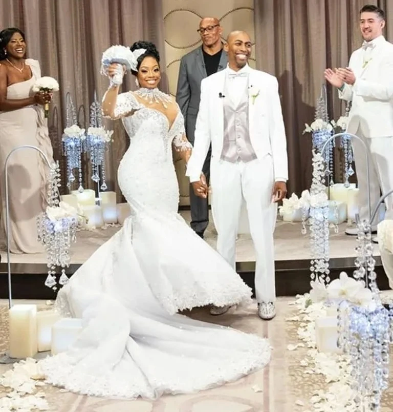 Plus Size African Wedding Dresses Mermaid Long Sleeves Appliques Beaded Women Bridal Wedding Gowns For Black Girls Customized
Plus Size African Wedding Dresses Mermaid Long Sleeves Appliques Beaded Women Bridal Wedding Gowns For Black Girls Customized