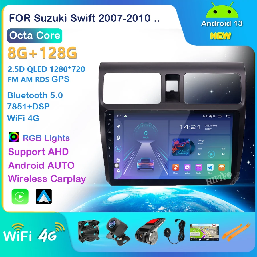 4G+64G Android 13 DSP Car Radio Multimedia Player Carplay For Suzuki Swift 2003-2010 2007 Navigation GPS 2 din DVD
4G+64G Android 13 DSP Car Radio Multimedia Player Carplay For Suzuki Swift 2003-2010 2007 Navigation GPS 2 din DVD