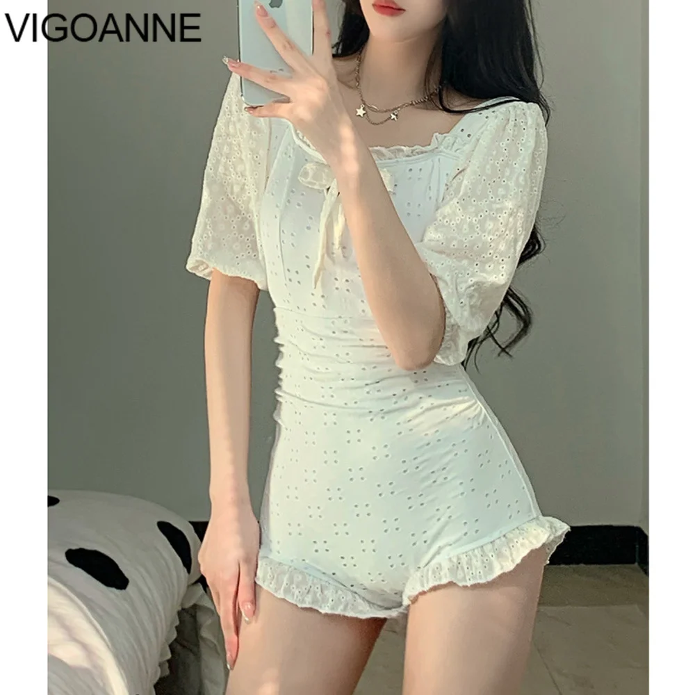 VigoAnne White Short Sleeve Swimwear Women 2024 Sexy Push UP One Piece Swimsuit Korean Monokini Backless Hollow Bathing Suit
VigoAnne White Short Sleeve Swimwear Women 2024 Sexy Push UP One Piece Swimsuit Korean Monokini Backless Hollow Bathing Suit