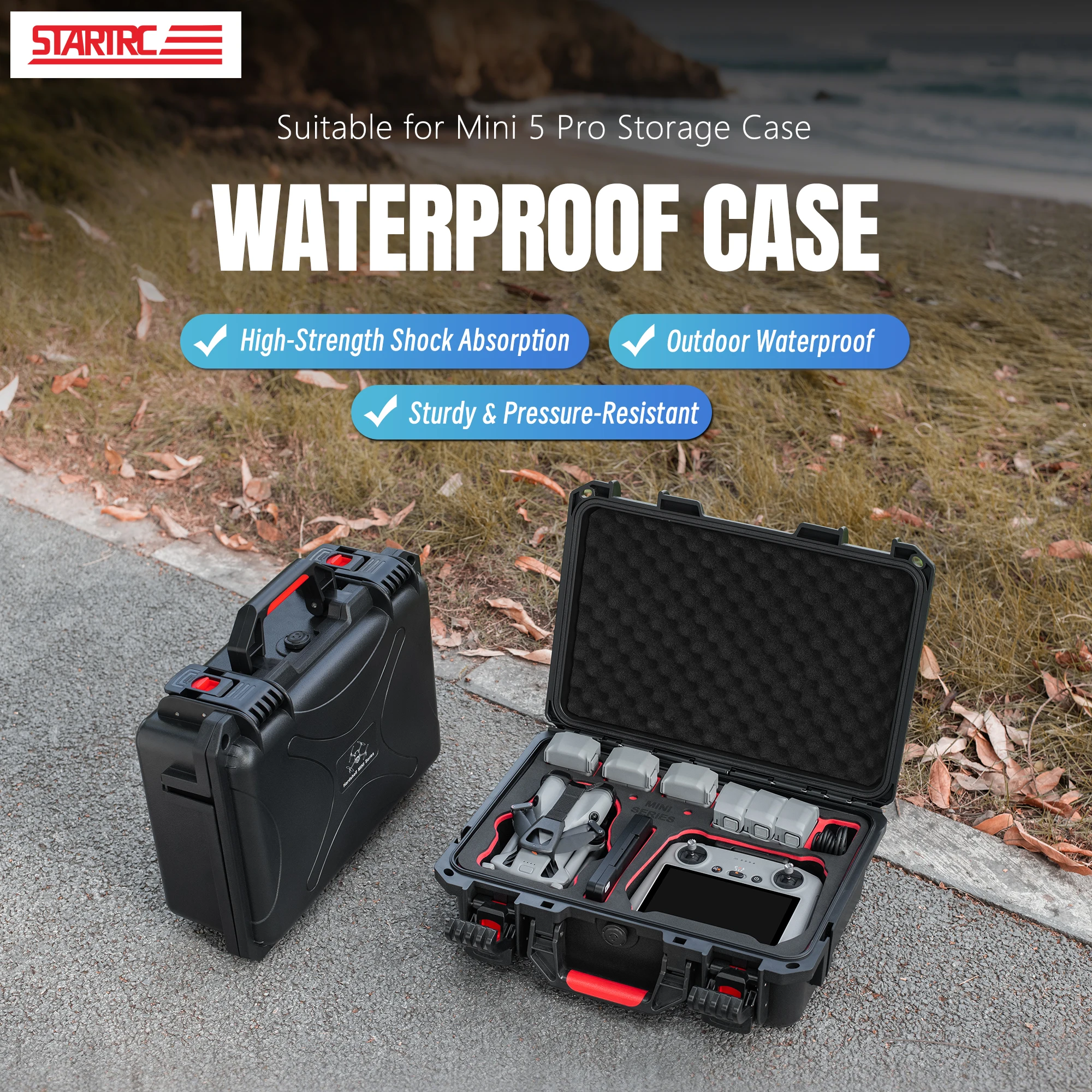 Универсальный водонепроницаемый кейс для DJI Mini 5 Pro Fly More Combo, аксессуары для дрона, поддержка 7 аккумуляторов, зарядное устройство, набор фильтров RC2/RC-N3
Универсальный водонепроницаемый кейс для DJI Mini 5 Pro Fly More Combo, аксессуары для дрона, поддержка 7 аккумуляторов, зарядное устройство, набор фильтров RC2/RC-N3