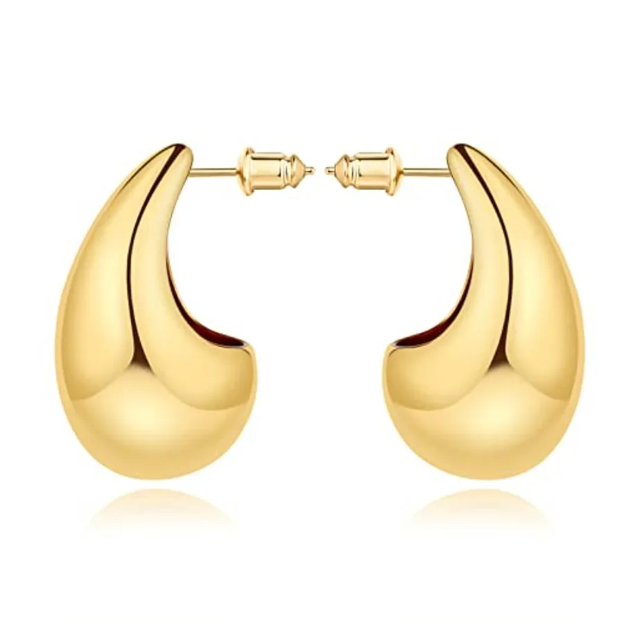 Chunky Stud Earrings for Women 14K Plated 925 Sterling Brushed Half Stud Earrings
Chunky Stud Earrings for Women 14K Plated 925 Sterling Brushed Half Stud Earrings