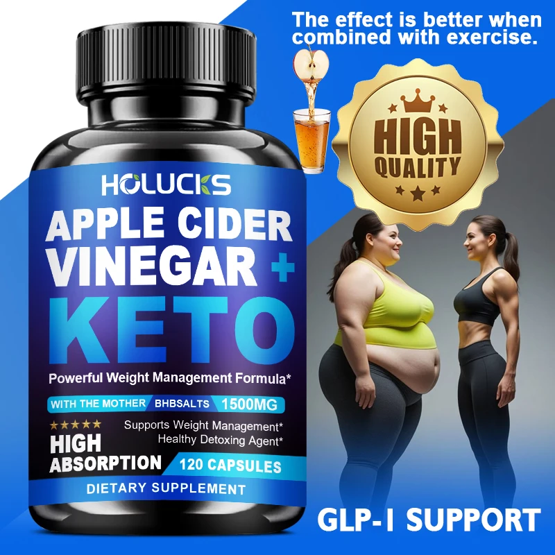 Apple Cider Vinegar + Keto BHB Capsules, GLP-1 Support for Appetite, Cravings & Weight Management, Metabolism Support
Apple Cider Vinegar + Keto BHB Capsules, GLP-1 Support for Appetite, Cravings & Weight Management, Metabolism Support