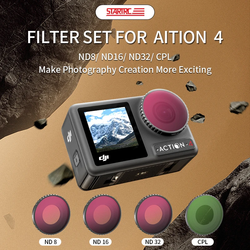STARTRC Lens Filter for DJI Action 4 ND Filter Set ND8 ND16 ND32 CPL Filters for DJI Osmo Action 4 Camera Accessories
STARTRC Lens Filter for DJI Action 4 ND Filter Set ND8 ND16 ND32 CPL Filters for DJI Osmo Action 4 Camera Accessories