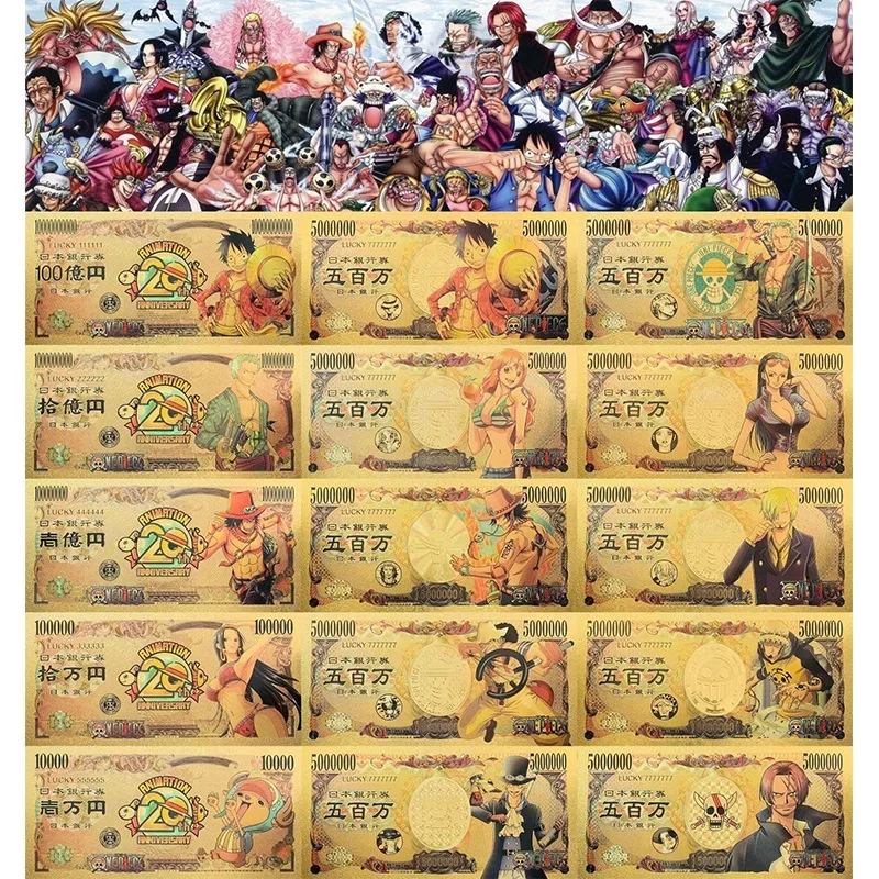One Piece Gold Foil Commemorative Banknote Handicrafts Anime-related Collection Cards Children's Ornament Toys Festival Gifts
One Piece Gold Foil Commemorative Banknote Handicrafts Anime-related Collection Cards Children's Ornament Toys Festival Gifts