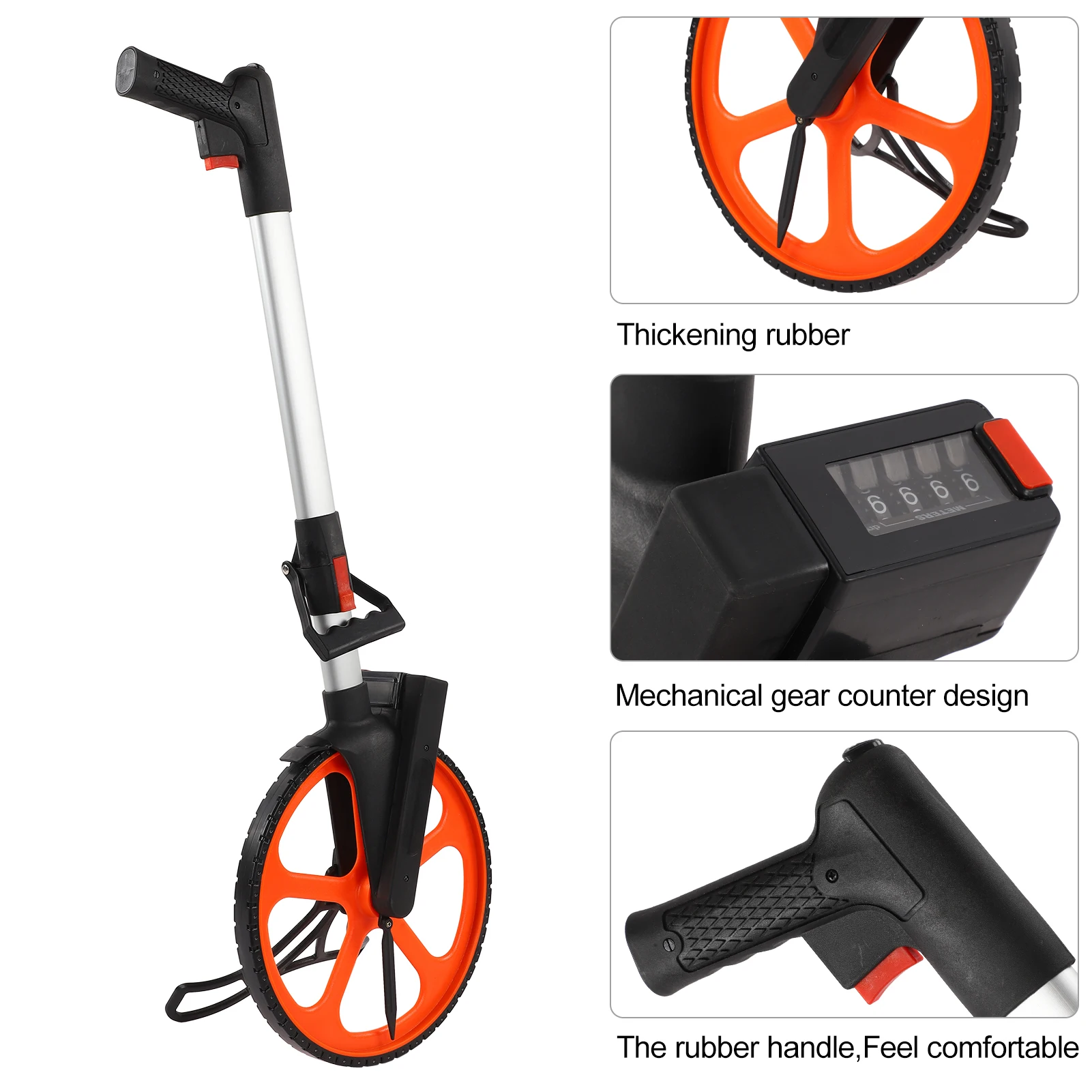 Meachanical Counter 0‑9999.9m/0‑9999.9ft Measuring Range Hand Measuring Wheel for Land Measure
Meachanical Counter 0‑9999.9m/0‑9999.9ft Measuring Range Hand Measuring Wheel for Land Measure