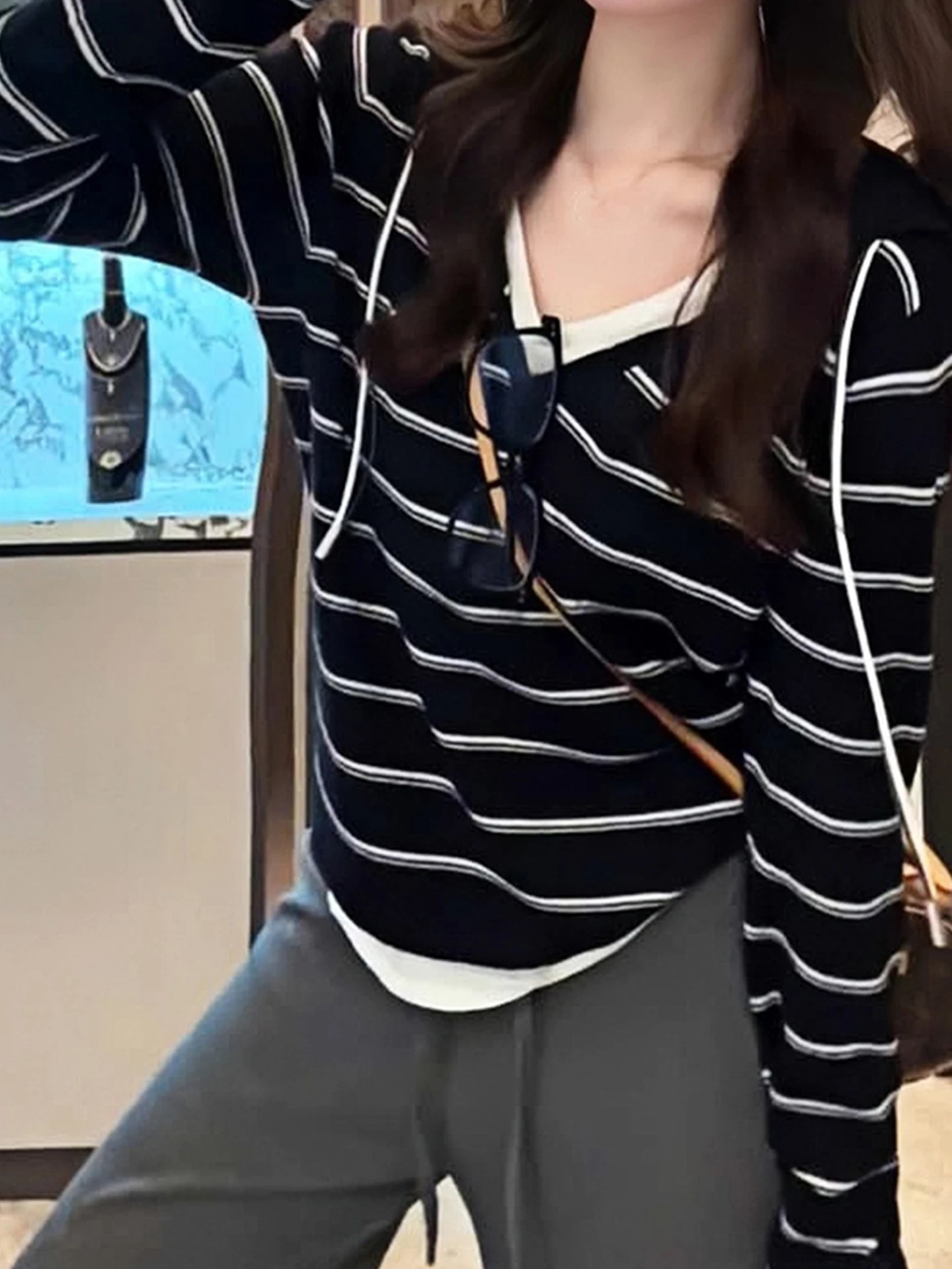 Свободный крой с капюшоном, полосатый вязаный топ Long Sve, женский Sle для поездок на работу, дышащий материал, корейская версия, Base irt
Свободный крой с капюшоном, полосатый вязаный топ Long Sve, женский Sle для поездок на работу, дышащий материал, корейская версия, Base irt