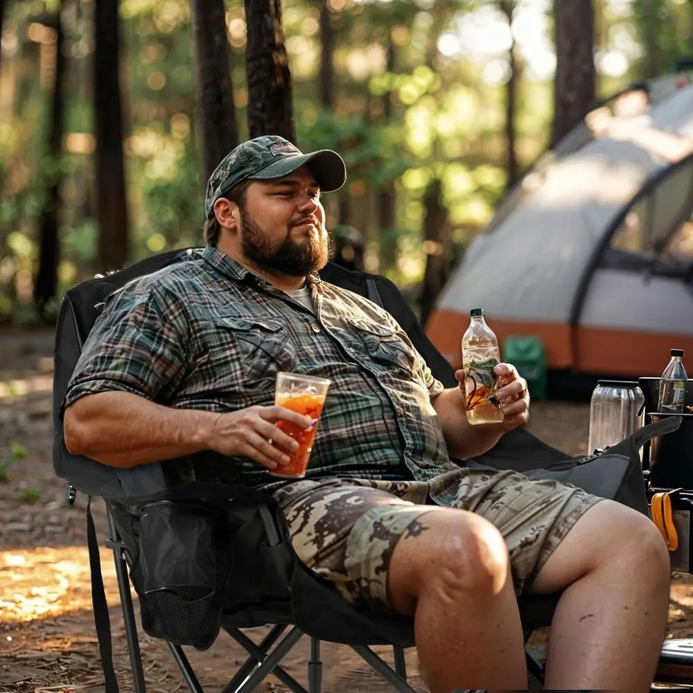 Oversized XL Camping Chair for Adults 400lbs Support HeavyDuty Padded Folding Chair with Side Pocket Cup Holder Cooling Bag for
Oversized XL Camping Chair for Adults 400lbs Support HeavyDuty Padded Folding Chair with Side Pocket Cup Holder Cooling Bag for