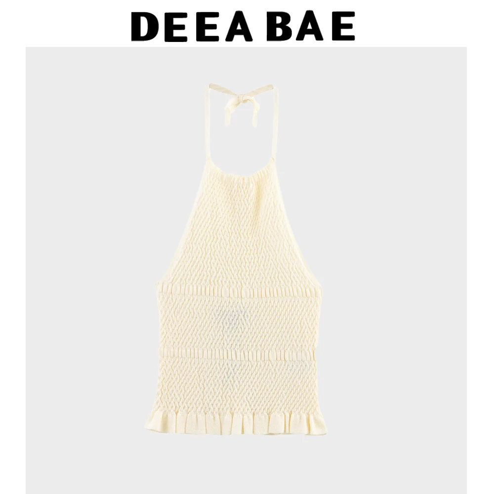 DEEABAE, новинка лета 2025, женская одежда, милый и модный вязаный жилет без рукавов с открытыми плечами и бретелькой на шее, топ
DEEABAE, новинка лета 2025, женская одежда, милый и модный вязаный жилет без рукавов с открытыми плечами и бретелькой на шее, топ