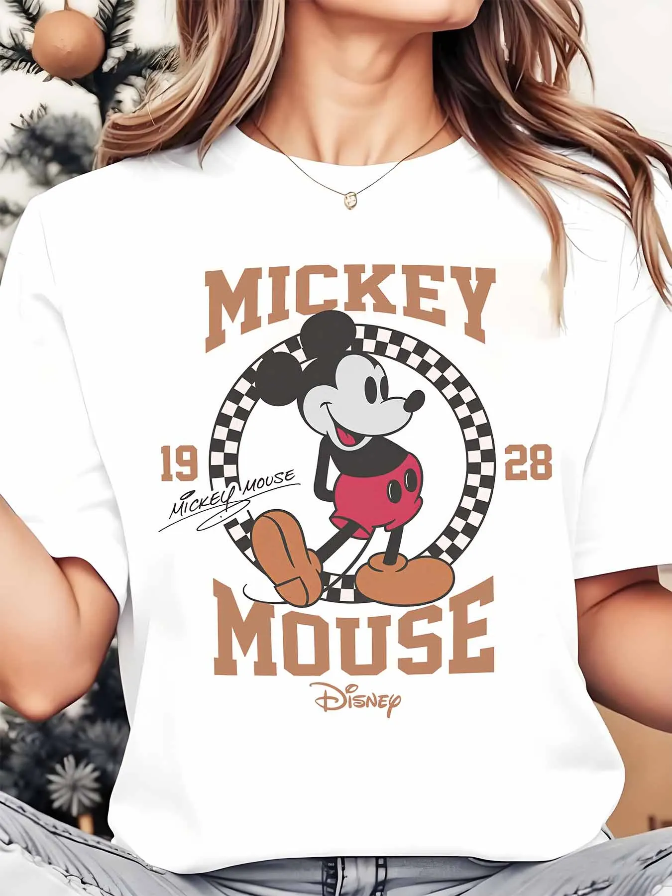Disney Mickey Mouse 1928 Classic Character Print Women's Round Neck Shirt Summer Tops Comfortable Unisex Casual Short Sleeve Tee
Disney Mickey Mouse 1928 Classic Character Print Women's Round Neck Shirt Summer Tops Comfortable Unisex Casual Short Sleeve Tee