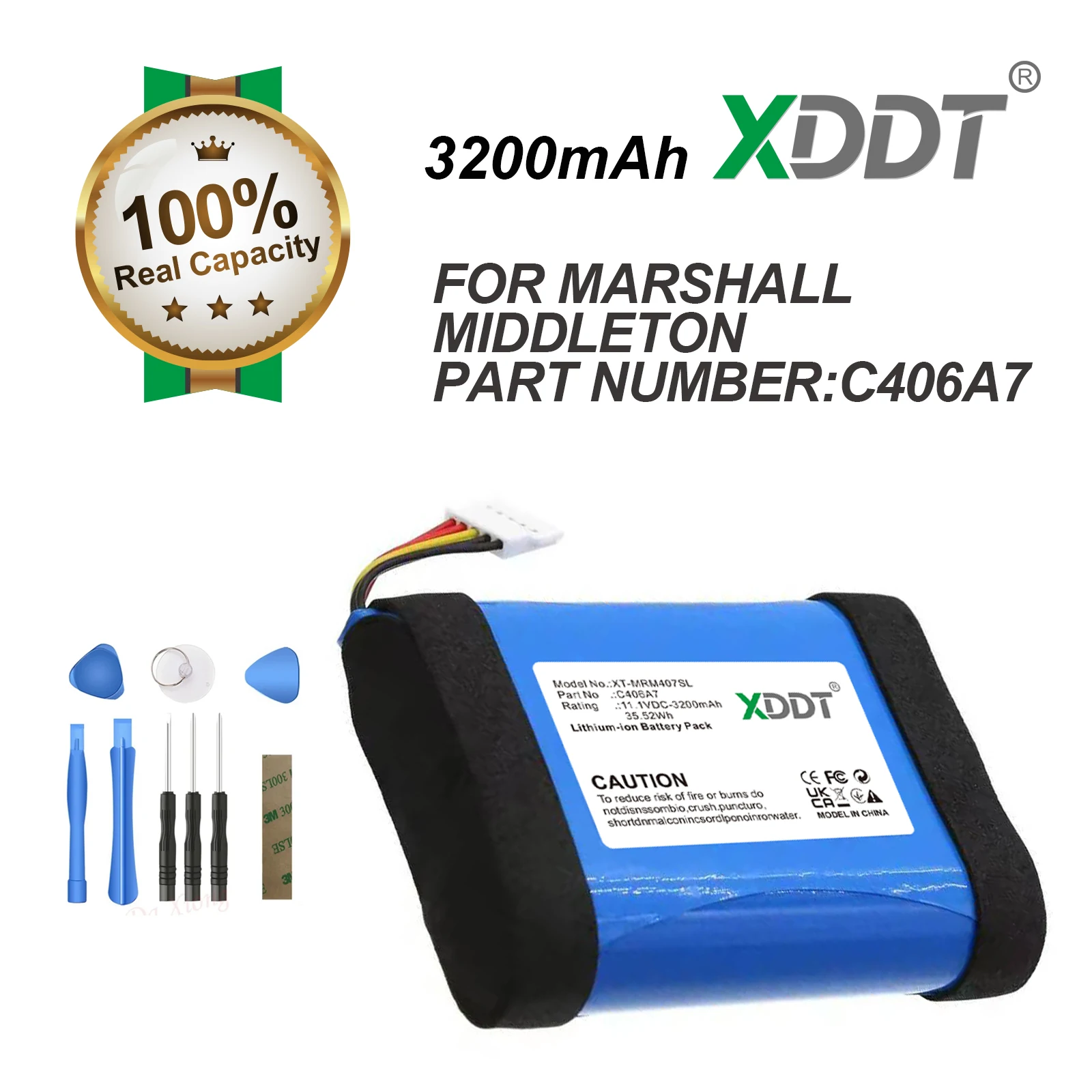 Сменный аккумулятор для динамика Marshall Middleton C406A7 3200 мАч / 35,52 Втч
Сменный аккумулятор для динамика Marshall Middleton C406A7 3200 мАч / 35,52 Втч