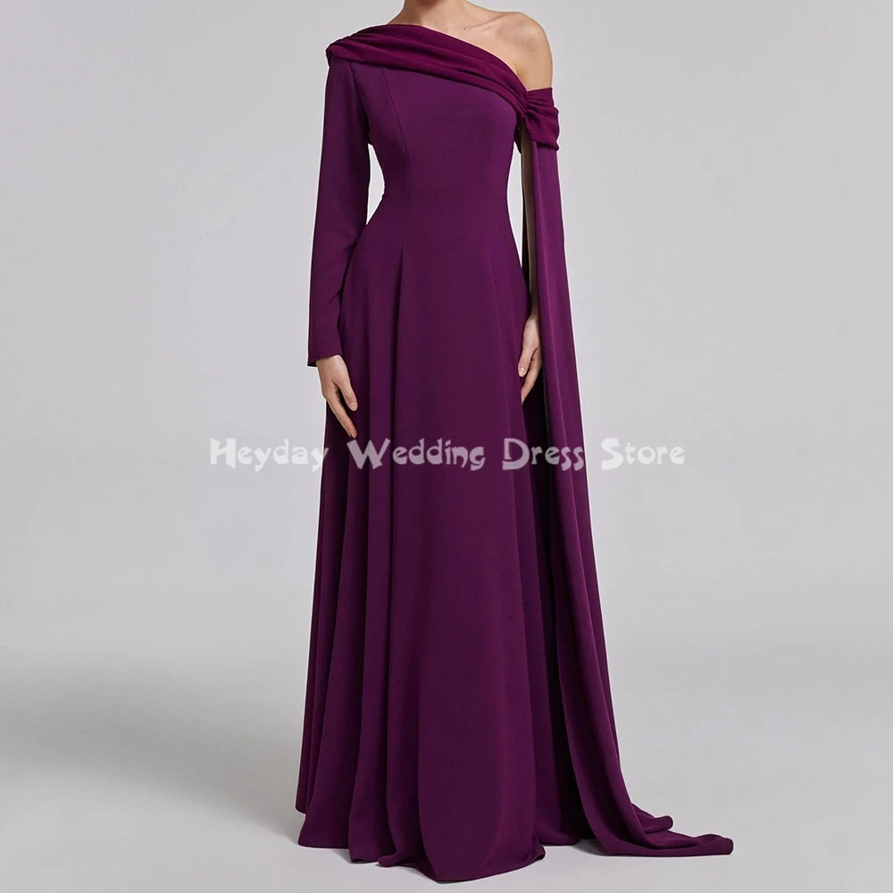 Heyday Customized Women's One-shoulder Crepe Saudi Evening Dresses With Long Sleeves A Line Formal Elegant Party Dresses 2025
Heyday Customized Women's One-shoulder Crepe Saudi Evening Dresses With Long Sleeves A Line Formal Elegant Party Dresses 2025