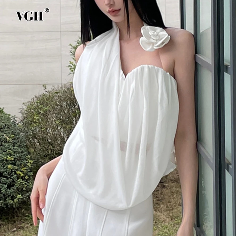 VGH Elegant Slimming Spliced Appliques Solid Blouses For Women Round Neck Sleeveless Backless Sexy Spring Shirts Female Fashion
VGH Elegant Slimming Spliced Appliques Solid Blouses For Women Round Neck Sleeveless Backless Sexy Spring Shirts Female Fashion