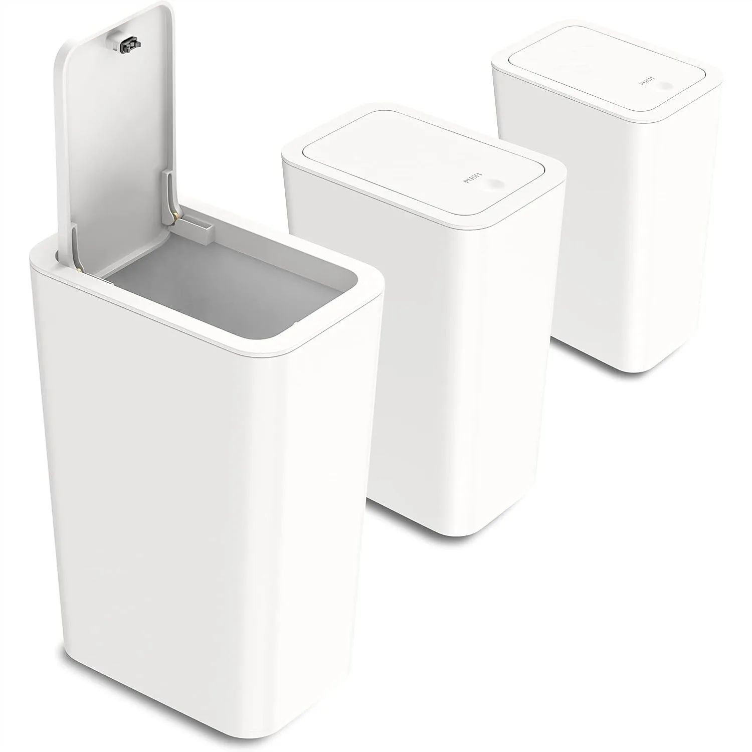 3 Pack Small Trash Can with Lid 10L / 2.6 Gallon Pop-Up Waste Basket for Bathroom Kitchen Bedroom Office Off White
3 Pack Small Trash Can with Lid 10L / 2.6 Gallon Pop-Up Waste Basket for Bathroom Kitchen Bedroom Office Off White