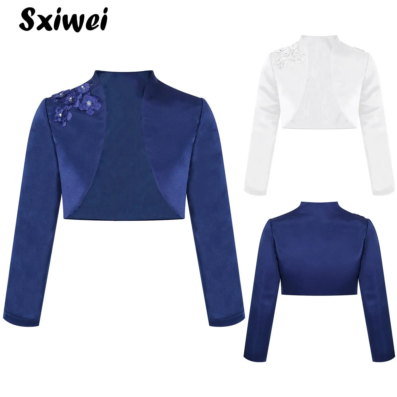4-16 Years Girls Satin Bolero Shoulder Jacket Embroidered Princess Cloak Long Sleeve Shawl Weddings Birthday Party Outerwear
4-16 Years Girls Satin Bolero Shoulder Jacket Embroidered Princess Cloak Long Sleeve Shawl Weddings Birthday Party Outerwear