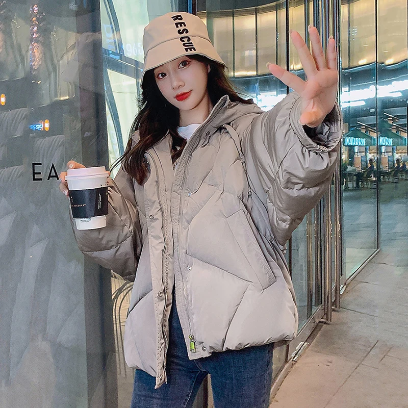 Winter Women's Jacket Streetwear Casual Padded Warm Down Cotton Coat Female Black Parkas Hooded Fashion Oversize Outerwear
Winter Women's Jacket Streetwear Casual Padded Warm Down Cotton Coat Female Black Parkas Hooded Fashion Oversize Outerwear
