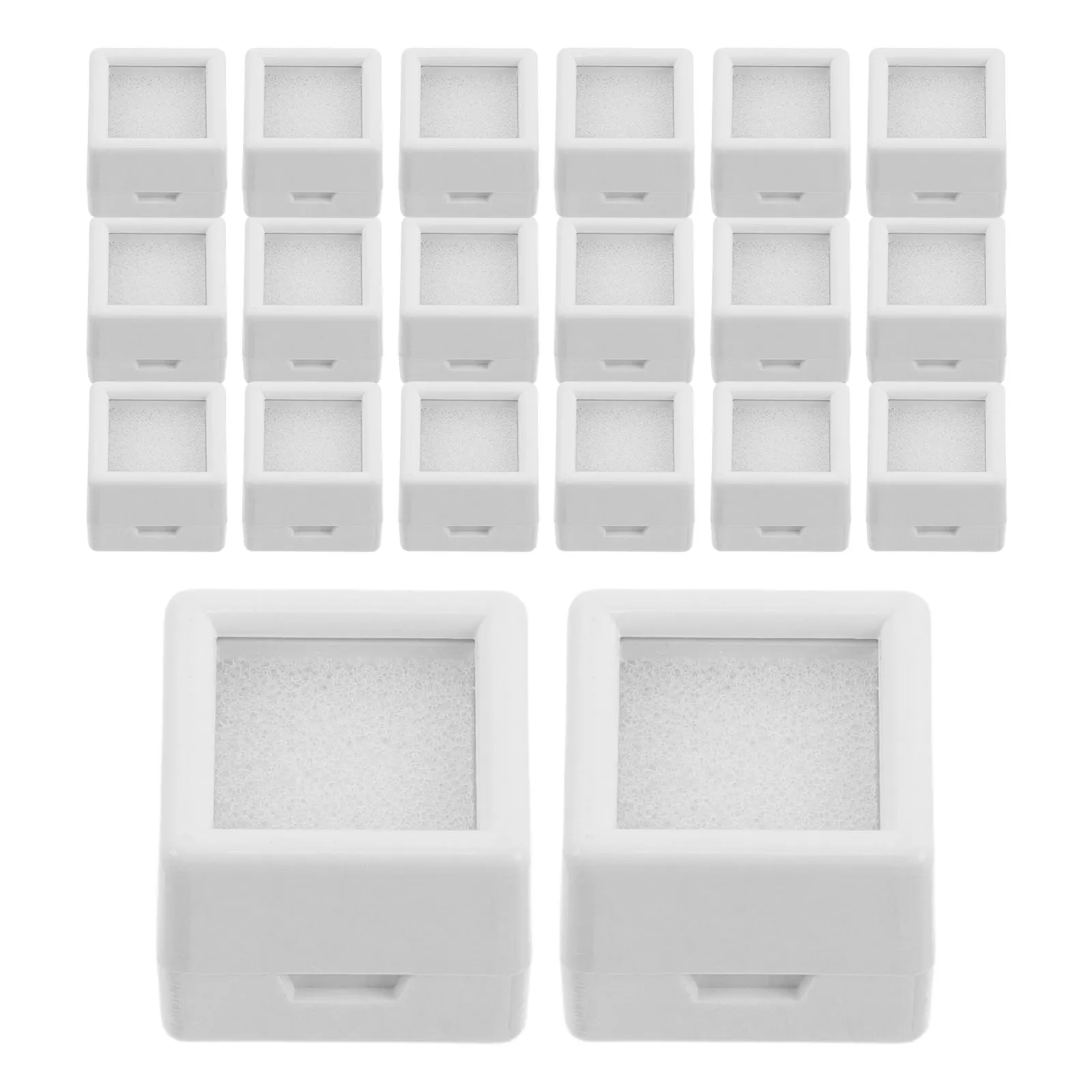 20Pcs Crystal Display Boxes Small Square Gemstone Container with Clear Top Lid for Jewelry Packaging Mini Stone Storage Case
20Pcs Crystal Display Boxes Small Square Gemstone Container with Clear Top Lid for Jewelry Packaging Mini Stone Storage Case