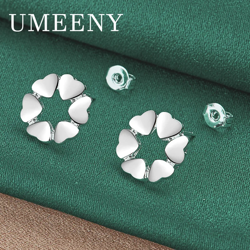 Fashion 925 Sterling Silver Exquisite Flower Heart Earrings for Women Simple Jewelry Engagement Party
Fashion 925 Sterling Silver Exquisite Flower Heart Earrings for Women Simple Jewelry Engagement Party