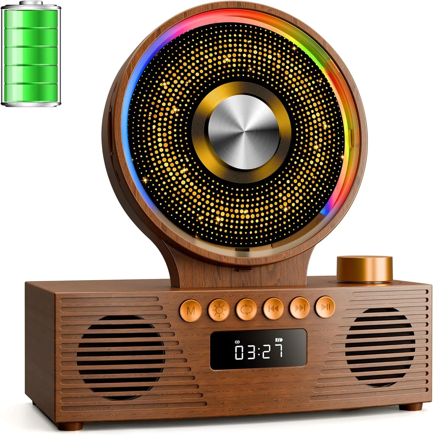 Retro Portable CD Player with Speakers, Bluetooth, Remote, Radio, USB, AUX for Home Decor, All Ages
Retro Portable CD Player with Speakers, Bluetooth, Remote, Radio, USB, AUX for Home Decor, All Ages