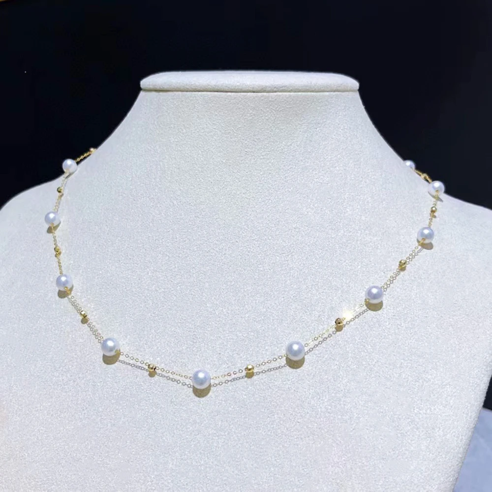 Gentle and Fashionable 5-6mm Natural White Real Pearl 18K Gold Chain Star Necklace Luxury Fine Jewelry Birthday Gift for Women
Gentle and Fashionable 5-6mm Natural White Real Pearl 18K Gold Chain Star Necklace Luxury Fine Jewelry Birthday Gift for Women