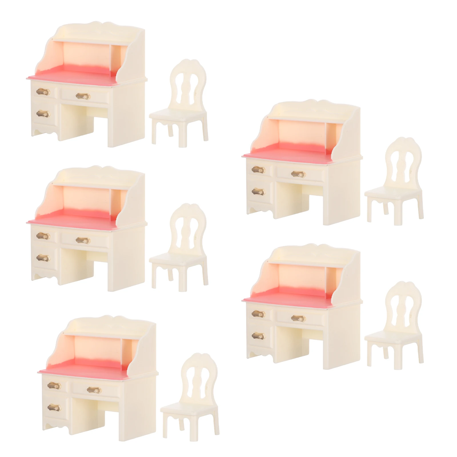 5 Sets Mini Dollhouse Furniture Decoration Miniature Writing Desk for Child Chair
5 Sets Mini Dollhouse Furniture Decoration Miniature Writing Desk for Child Chair