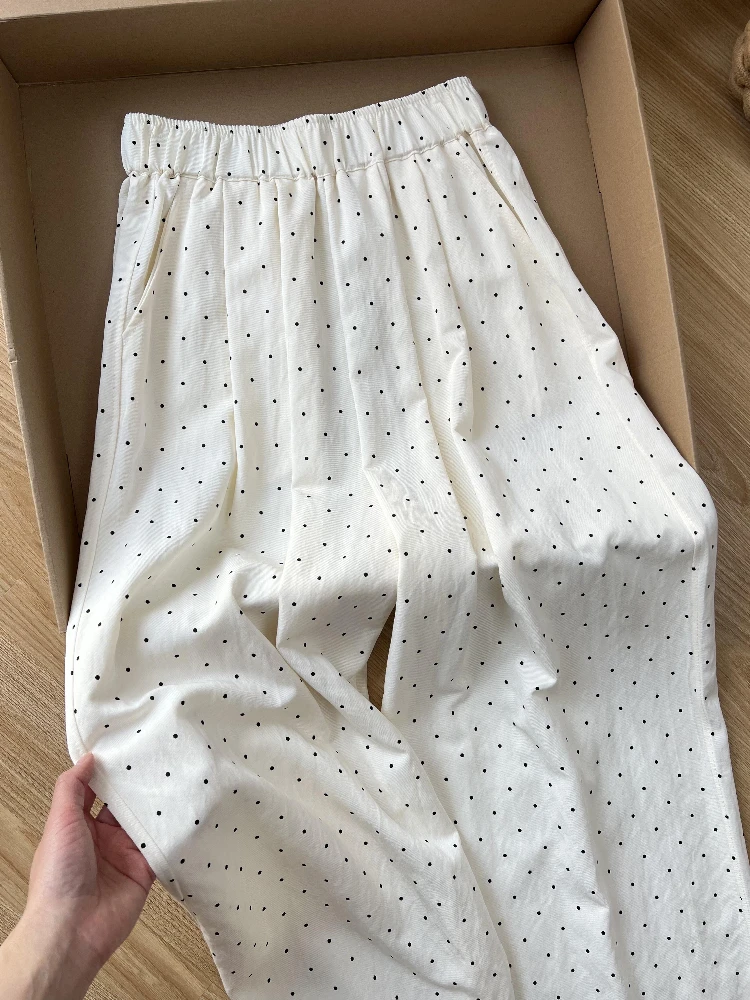 American Retro Summer Polka Dot Elastic Waist Loose Casual Pants Women Versatile Slimming Street Style Long Trousers Trendy
American Retro Summer Polka Dot Elastic Waist Loose Casual Pants Women Versatile Slimming Street Style Long Trousers Trendy