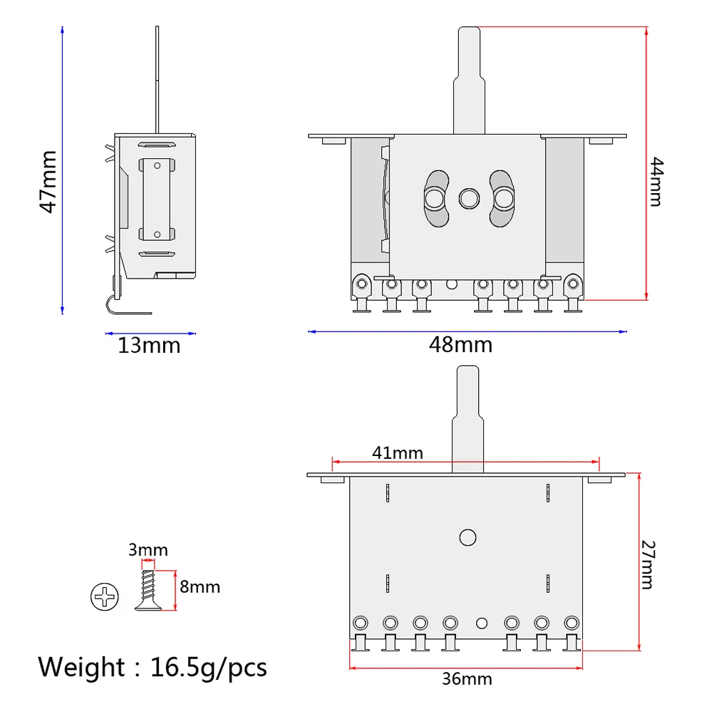 Golden Hat Sturdy Pickup Switch 5 Way Selector with Tip Trustworthy for Bass Guitar
Golden Hat Sturdy Pickup Switch 5 Way Selector with Tip Trustworthy for Bass Guitar