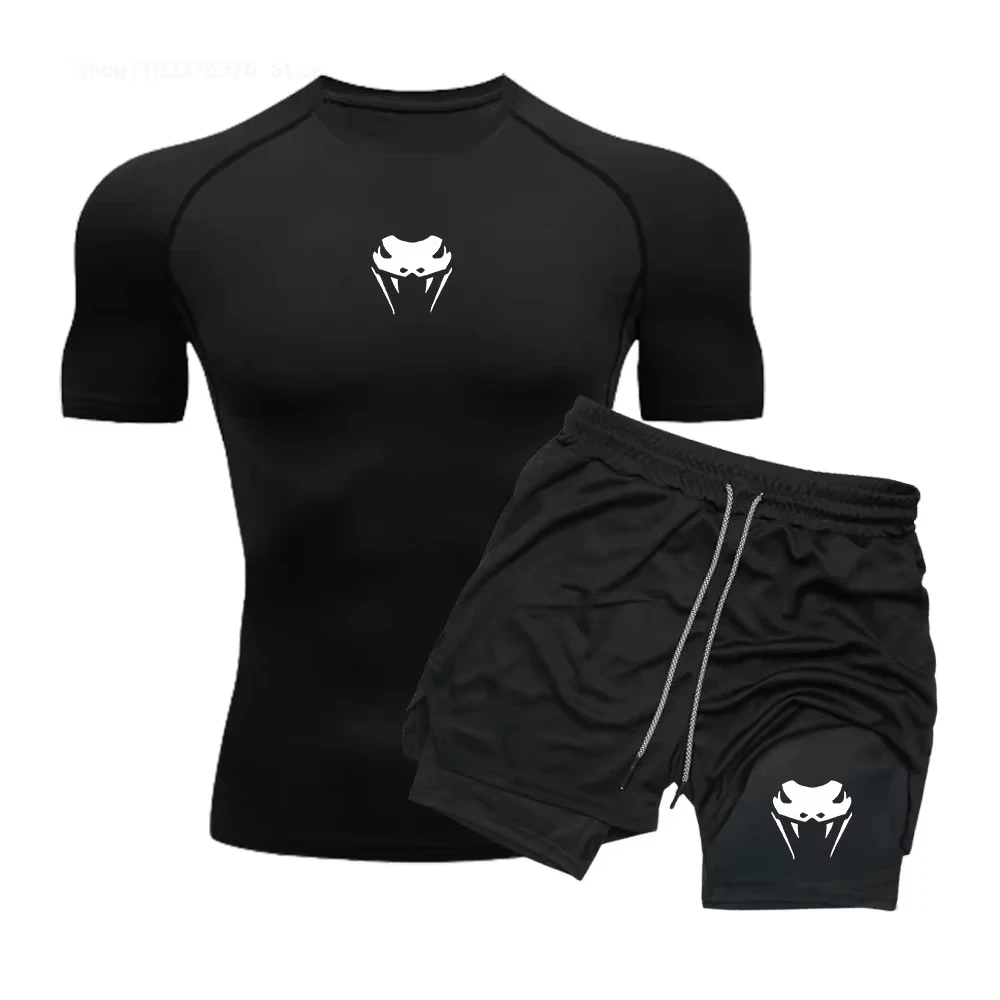 Men Compression Athletic Fitness Wear - Quick-Dry Tight Short-Sleeve Anime Double-Layer Shorts Summer Set Fitness Running Set
Men Compression Athletic Fitness Wear - Quick-Dry Tight Short-Sleeve Anime Double-Layer Shorts Summer Set Fitness Running Set